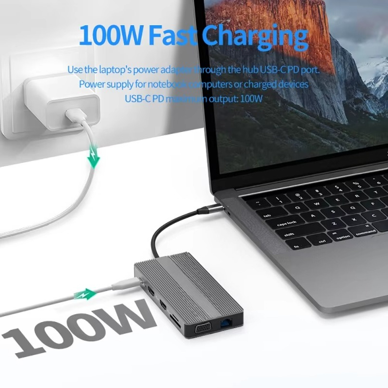 Usb C Hub 12 In 1 Triple Display - EE1 노트북 도킹 스테이션 12 in