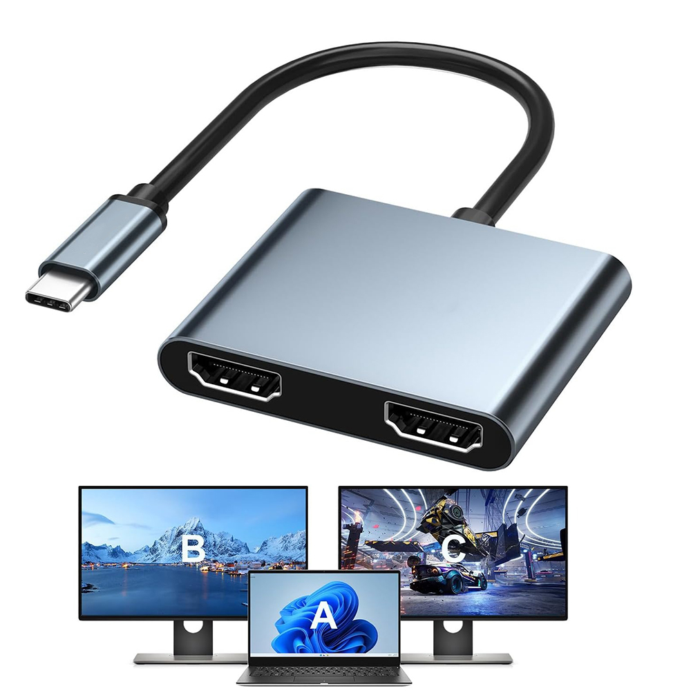 Usb C Dock Dual Hdmi 4K - USB C-듀얼 4K HD 디스플레이 어댑터