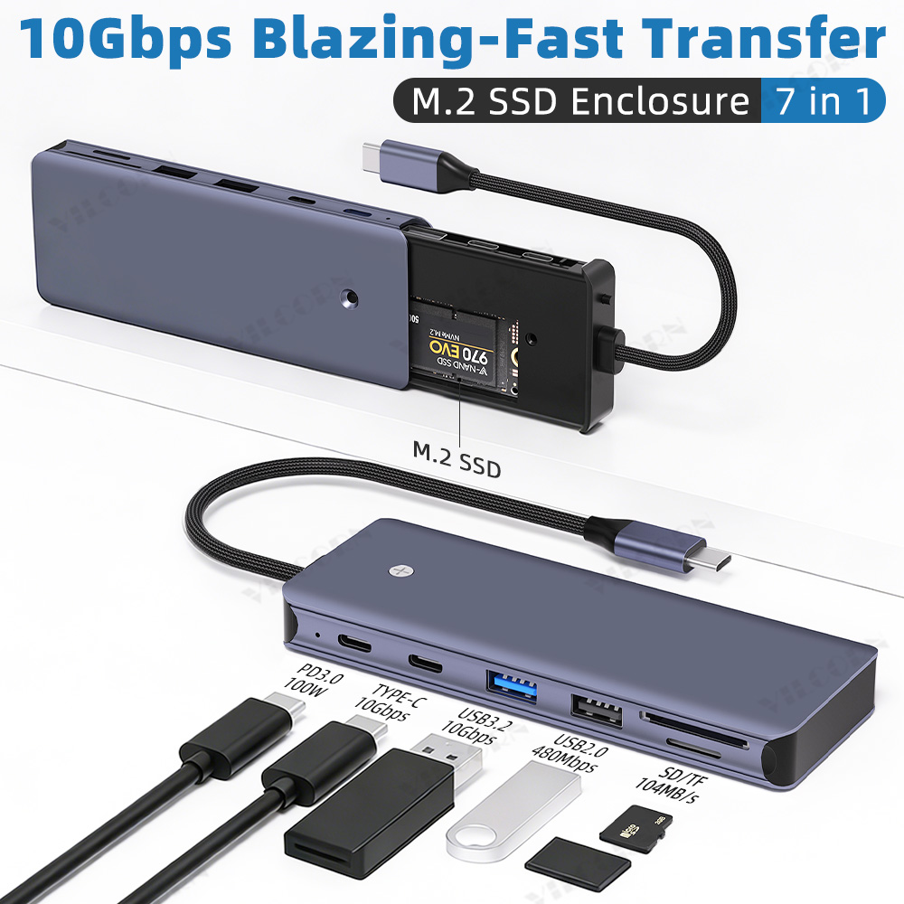 Docking Station For Macbook Pro - 7in1 M.2 NVMe SSD 하우징 겸