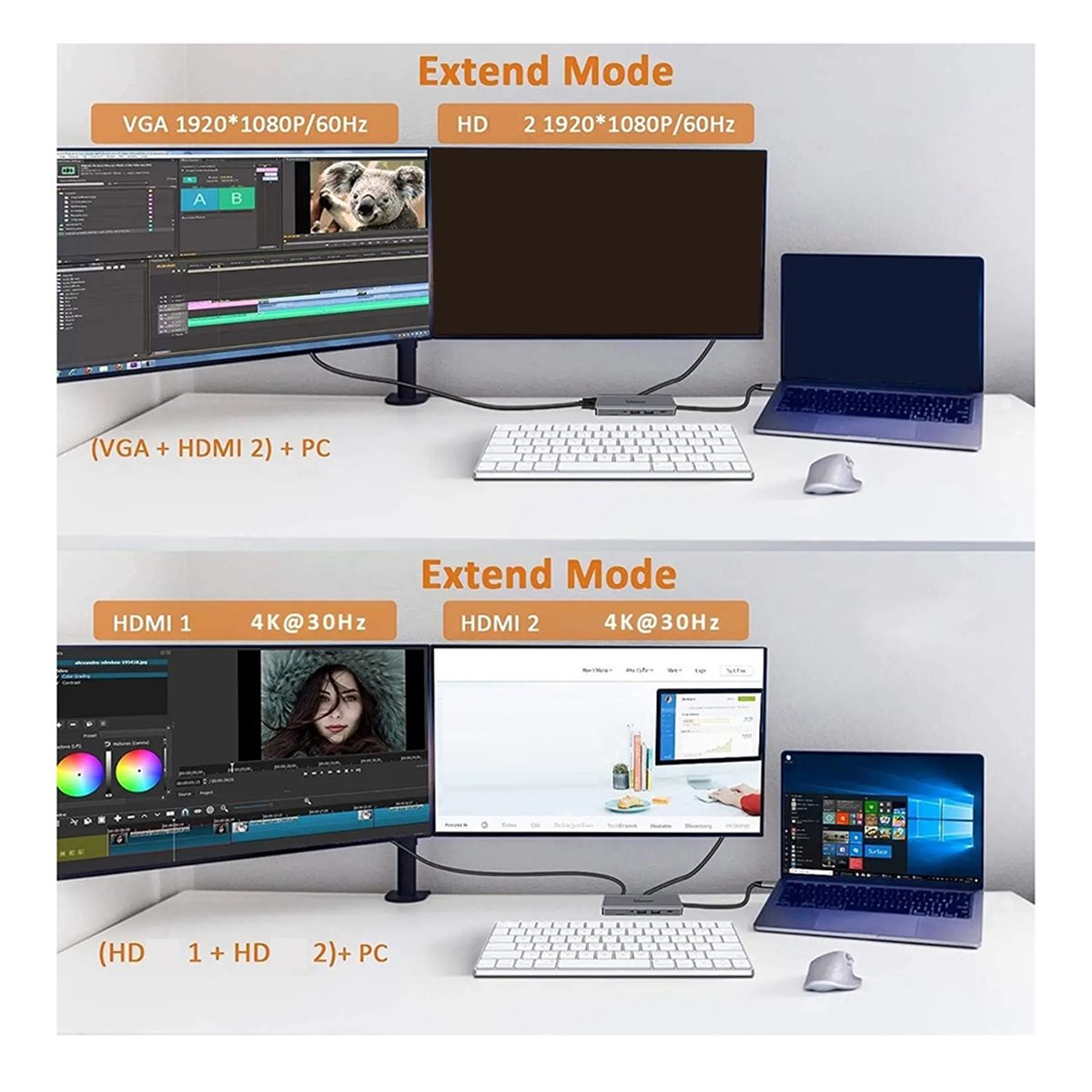 Usb C Hub 12 In 1 Triple Display - 새로운 공장~12 in 1 USB C