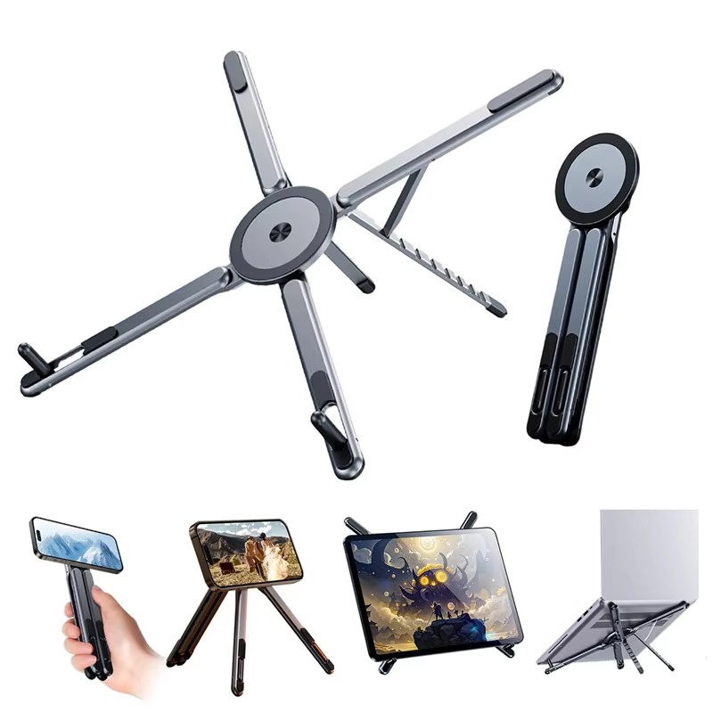 Laptop Stand Dock Aluminum - 휴대용 자석 스마트폰 거치대 겸 셀카봉,