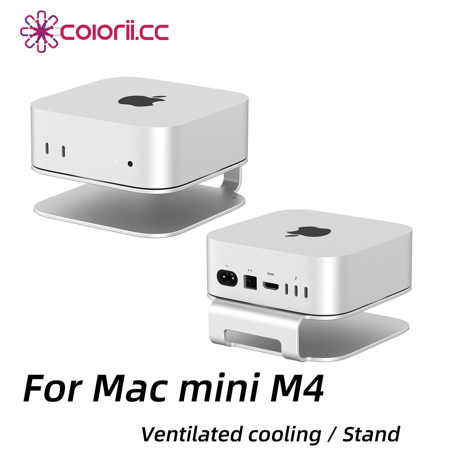 Laptop Stand Dock Aluminum - Colorii Mac Mini M4/M4 Pro용 데스크탑