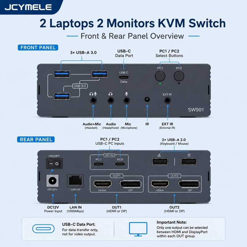 Docking Station Dual Monitor Dp Hdmi - KVM 도킹 스테이션 듀얼 모니터 4K