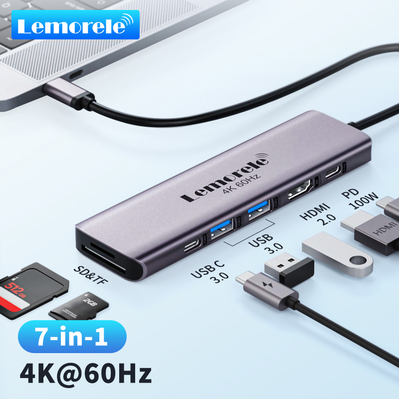 Docking Station For Macbook Pro - Lemorele 7-in-1 USB 허브 도킹 스테이션
