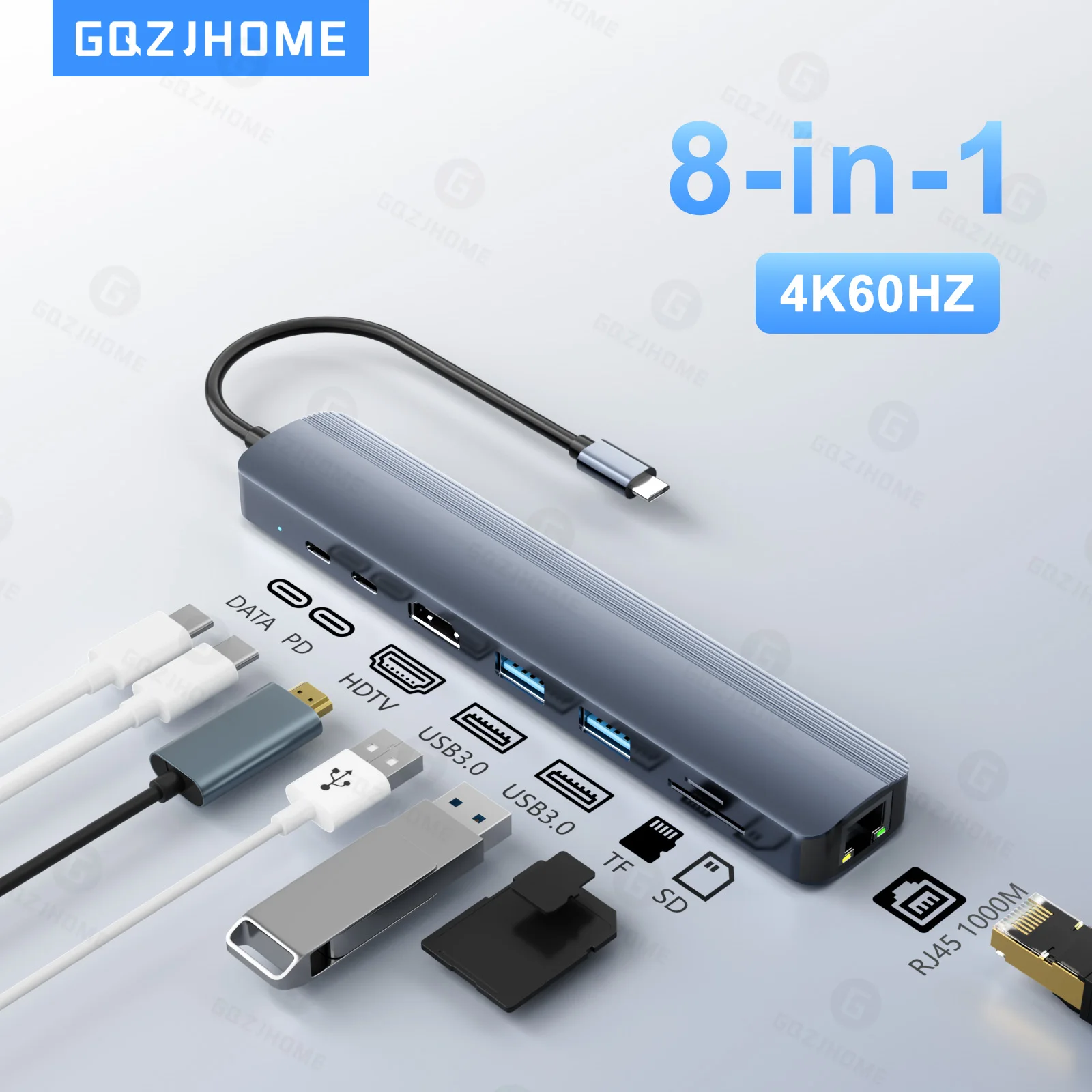 Usb C Hub Sd Card Reader 4K Hdmi - 4K 60Hz HDTV 1Gbps 이더넷 100W