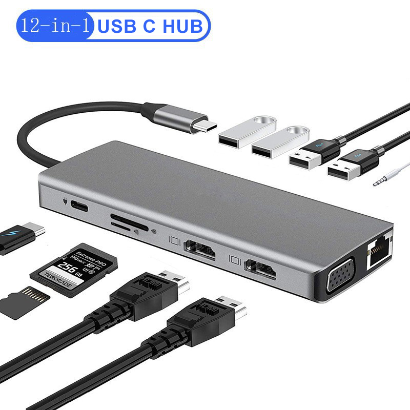 Usb C Hub 12 In 1 Triple Display - 12 in 1 USB C 멀티포트