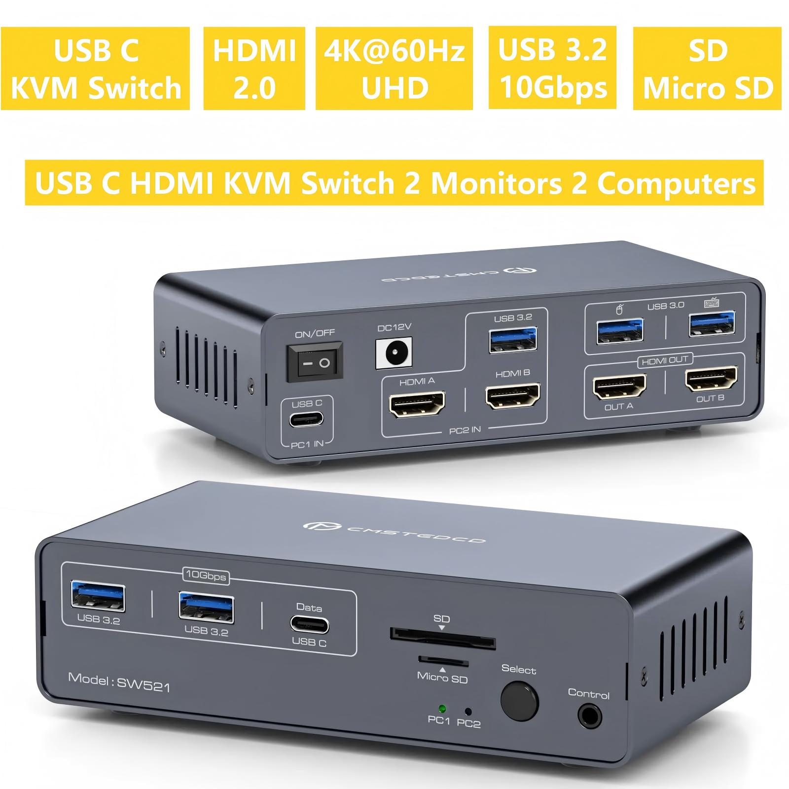 Docking Station Dual Monitor Dp Hdmi - KVM 스위치 2개 모니터 2개 컴퓨터