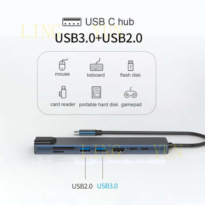 Usb C Hub Sd Card Reader 4K Hdmi - Z 8-in-1 USB C 허브 멀티