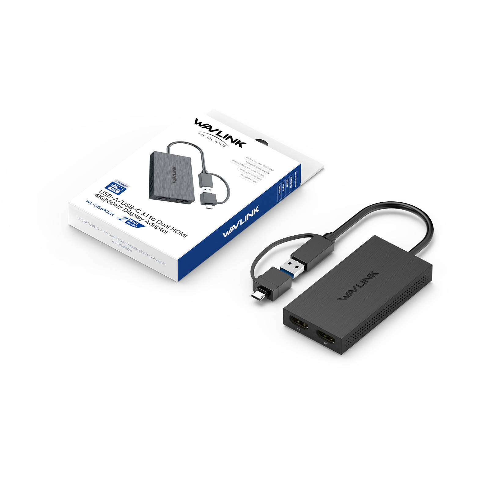 Usb C Dock Dual Hdmi 4K - USB 3.1/USB-C to 단일/듀얼 HDMI 어댑터,