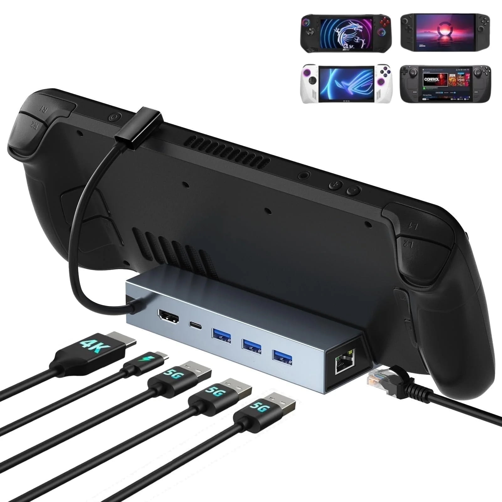 Usb C Dock With 100W Pd - 스팀덱/ROG Ally용 6 in 1 도킹