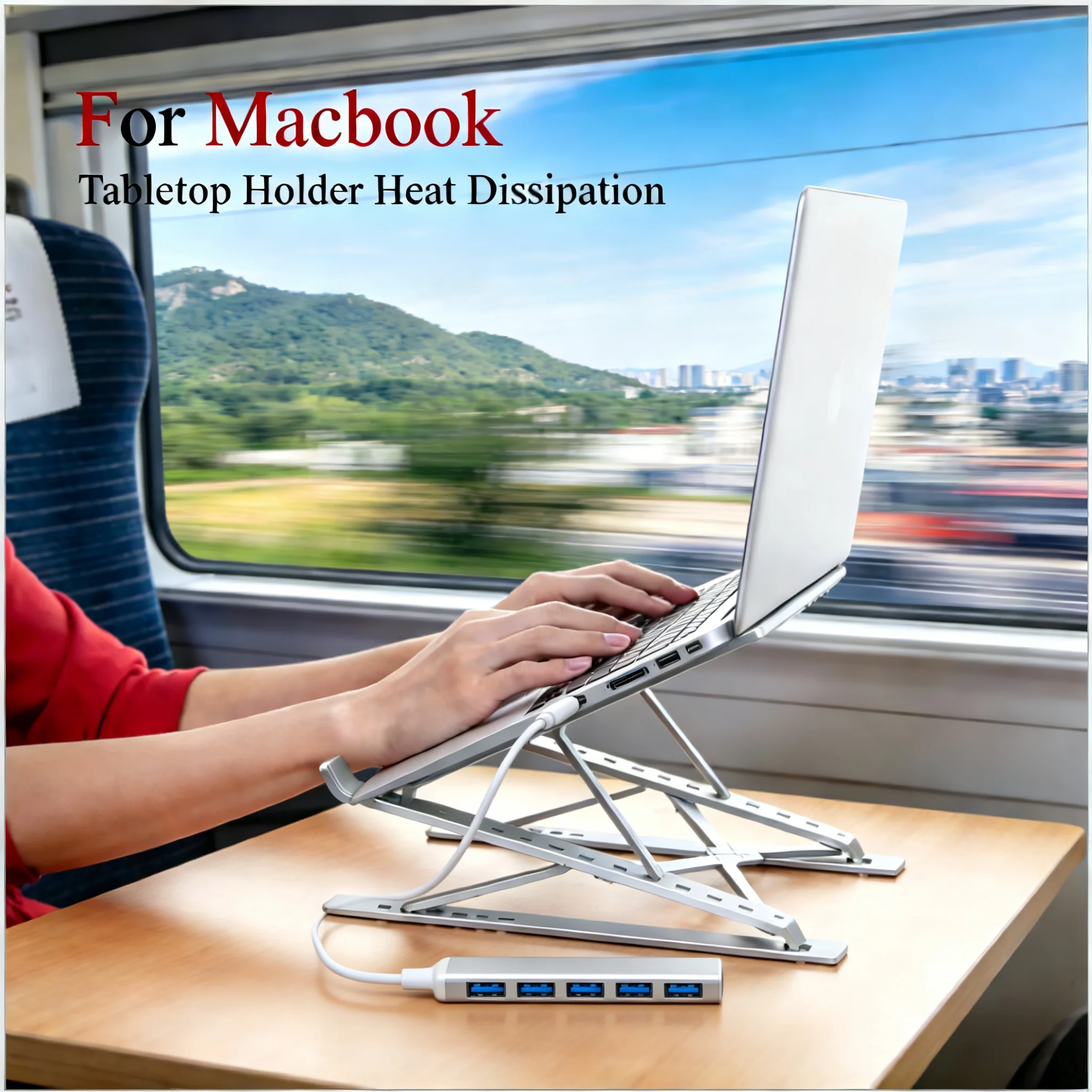 Laptop Stand Dock Aluminum - 맥북용 접이식 높이 조절 알루미늄 노트북