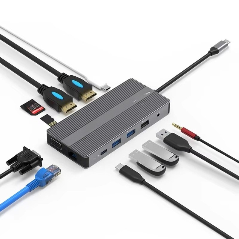 EE1 노트북 도킹 스테이션 12 in 1 타입-C 휴 - Usb C Hub 12 In 1 Triple Display 리뷰 및 가격
