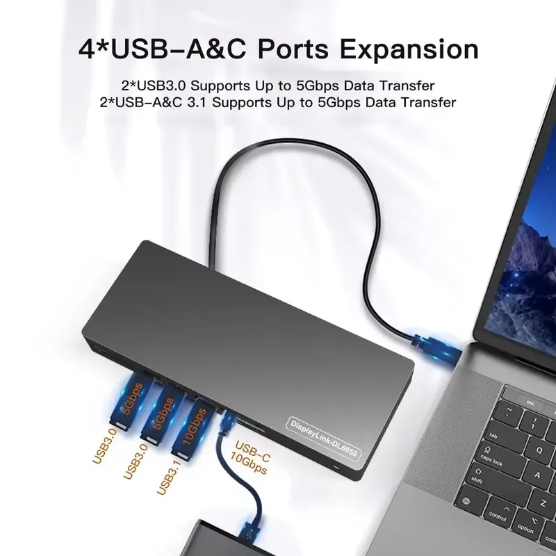 저렴한 가격의 14포트 USB-C 도킹 스테이션, 듀얼 - Docking Station Displaylink Dual 4K 리뷰 및 가격