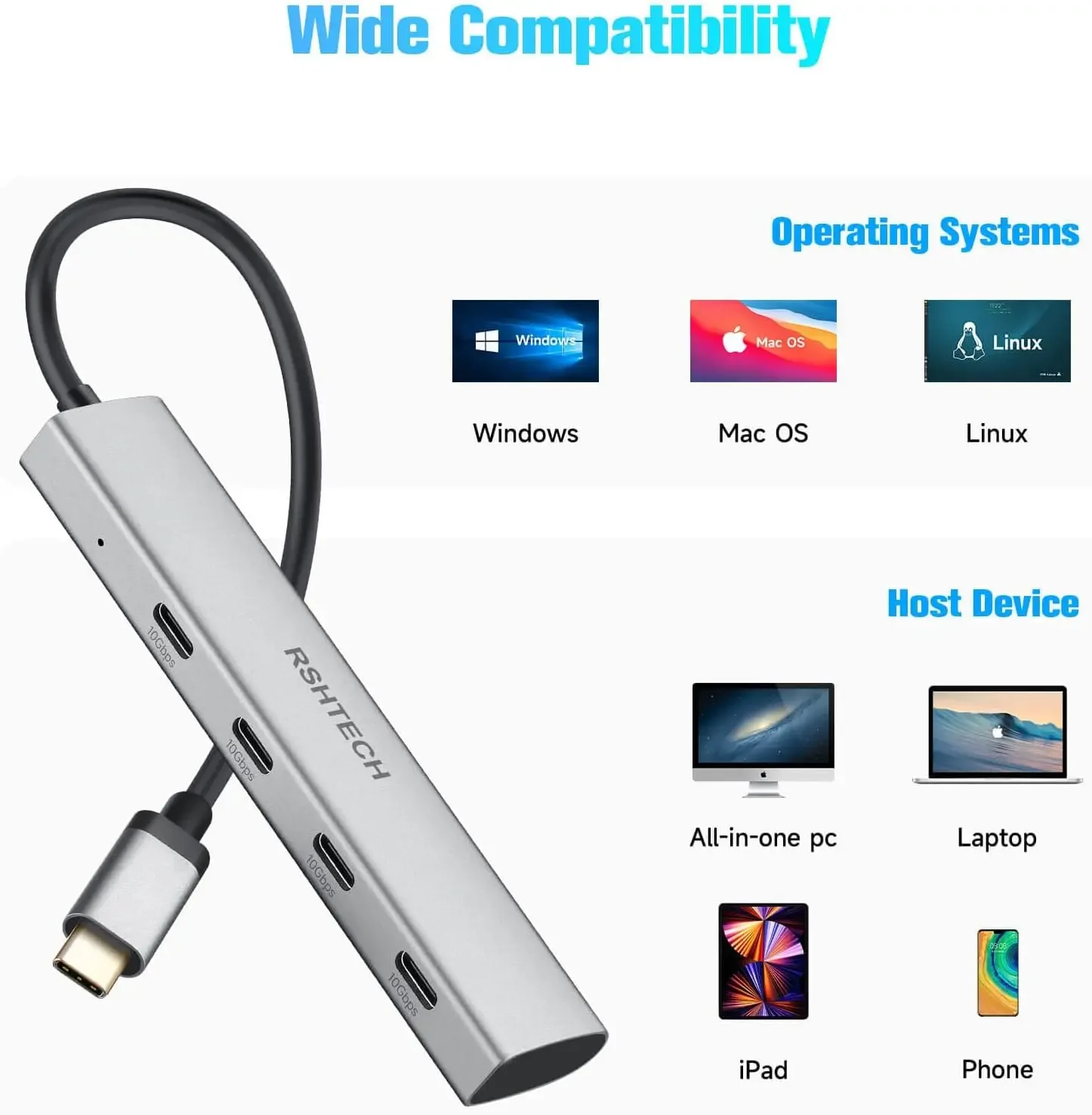RSHTECH USB C 허브 USB 3.2 허브 10 - Docking Station Thunderbolt 4 리뷰 및 가격
