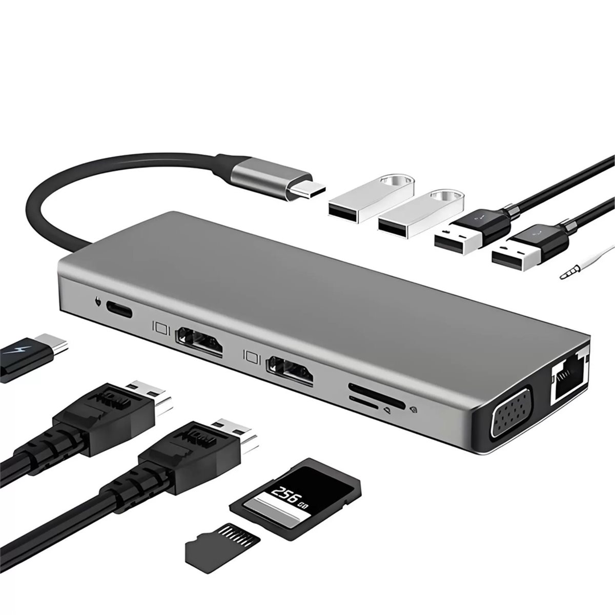 새로운 공장~12 in 1 USB C 허브 트리플 디스 - Usb C Hub 12 In 1 Triple Display 리뷰 및 가격