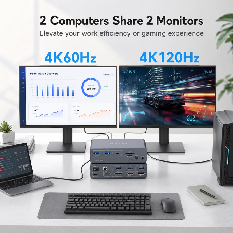 JCYMELE 듀얼 모니터 USB-C KVM 스위치 도 - Docking Station Dual Monitor Dp Hdmi 리뷰 및 가격