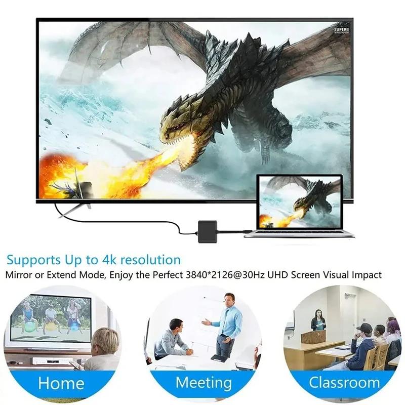 USB-C to HDMI 호환 3 in 1 케이블 컨버 - Usb C Dock Dual Hdmi 4K 리뷰 및 가격