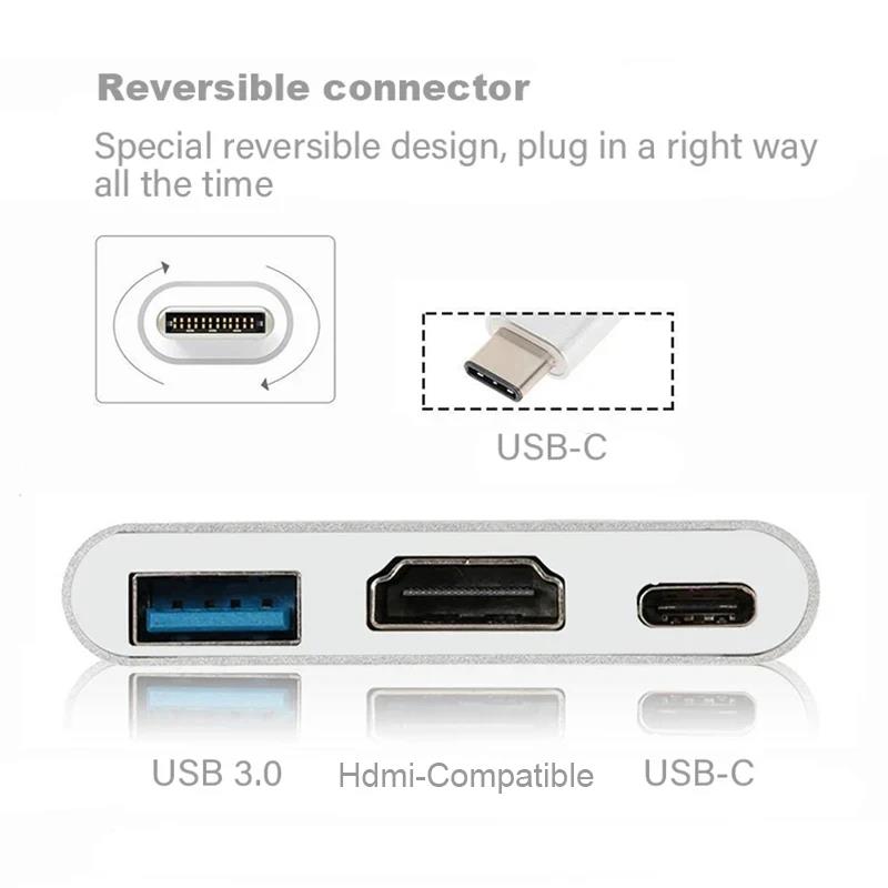 USB-C to HDMI 호환 3 in 1 케이블 컨버 - Usb C Dock Dual Hdmi 4K 리뷰 및 가격