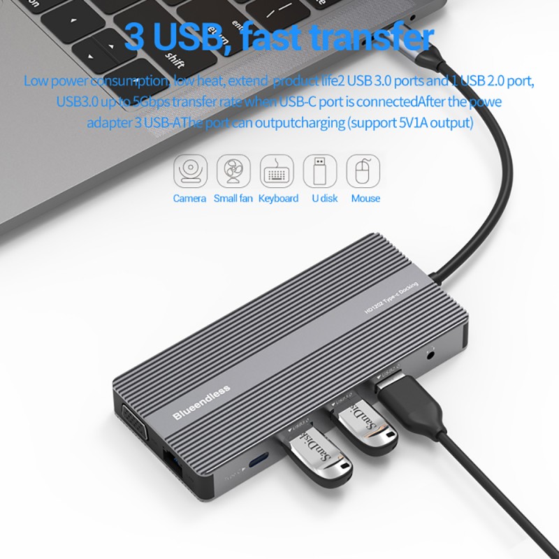 인기 제품 노트북 도킹 스테이션 12 in 1 타입-C - Usb C Hub 12 In 1 Triple Display 리뷰 및 가격