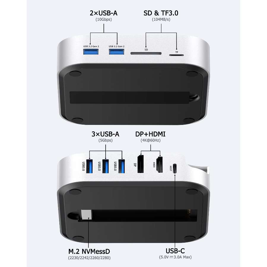 맥 미니 M4용 USB C 허브 도킹 스테이션 타입-C - Usb C Hub With M.2 Nvme Slot 리뷰 및 가격