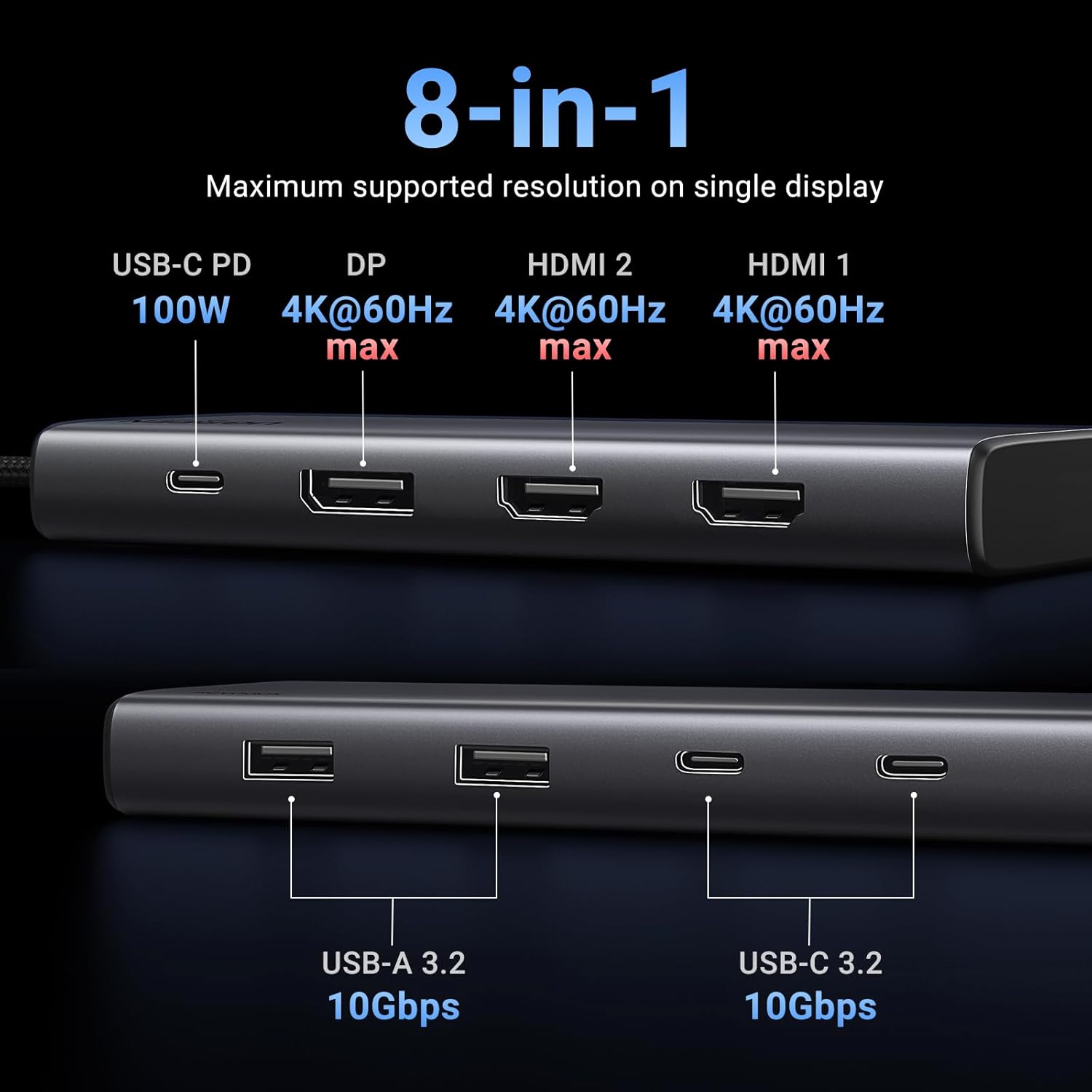 UGREEN 멀티포트 USB-C 허브, 8-in-1 도 - Docking Station Dual Monitor Dp Hdmi 리뷰 및 가격