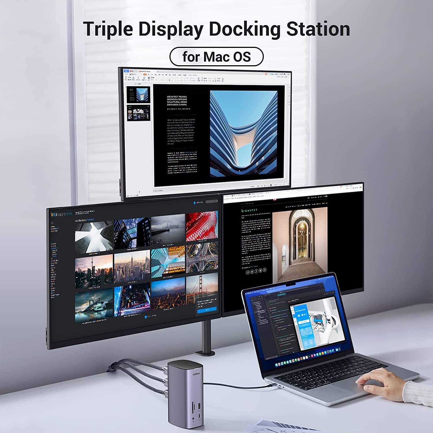 유그린 CM555 12 in 1 도킹 스테이션 트리플  - Usb C Hub 12 In 1 Triple Display 리뷰 및 가격