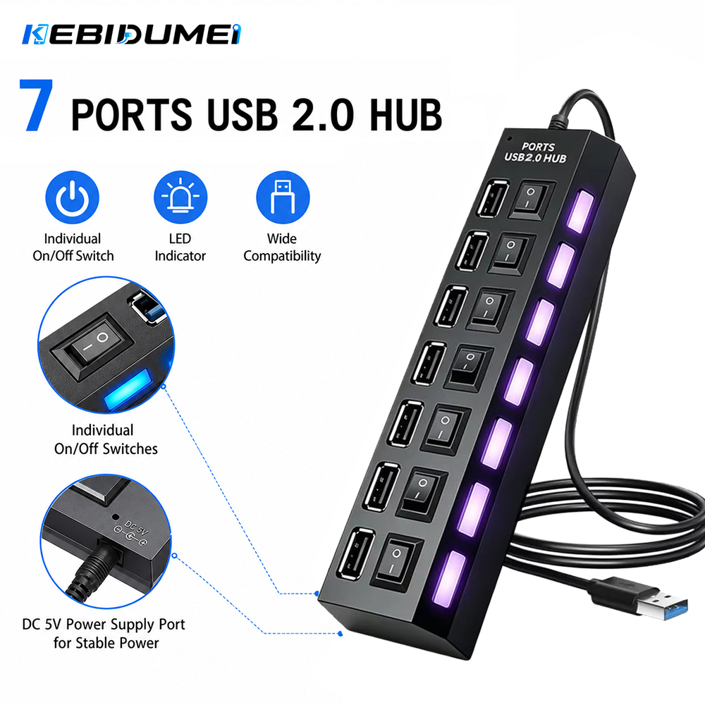 KEBIDUMEI USB 허브(개별 OFF/ON 스위치 - Docking Station For Macbook Pro 리뷰 및 가격