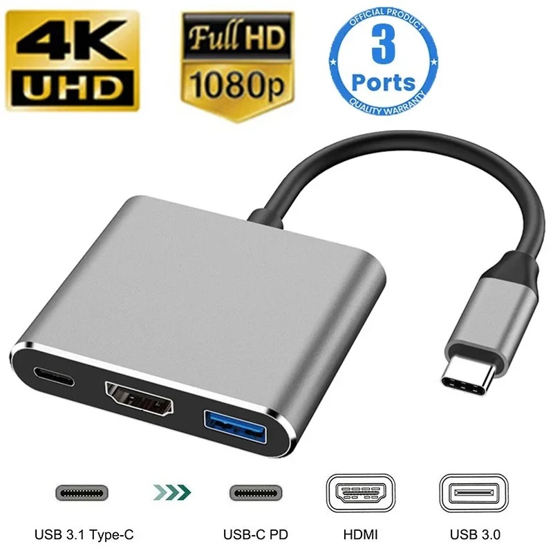 USB C 허브 3in1 유형 C 3.0-HDMI 호환 - Usb C Dock Dual Hdmi 4K 리뷰 및 가격