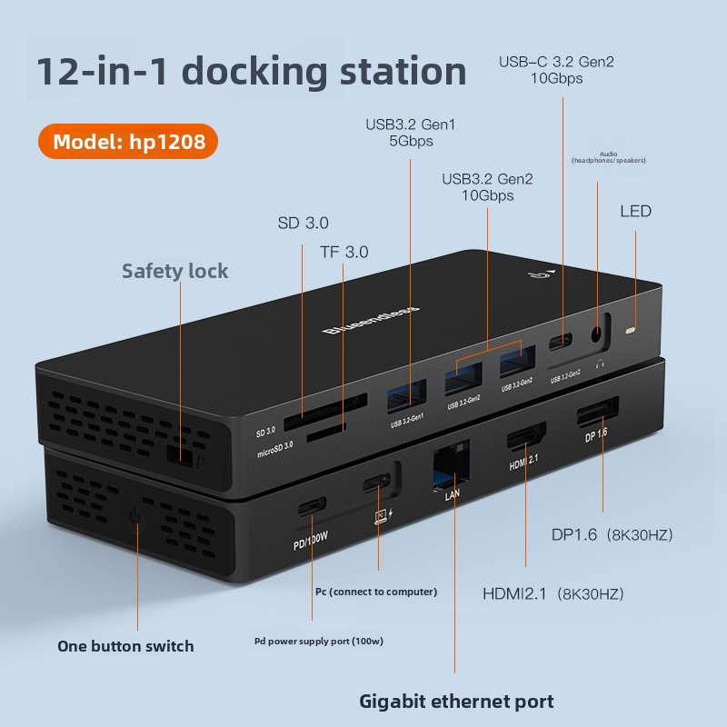 USB-C 도킹 스테이션, 4K 60Hz HDTV, 트 - Usb C Hub 12 In 1 Triple Display 리뷰 및 가격