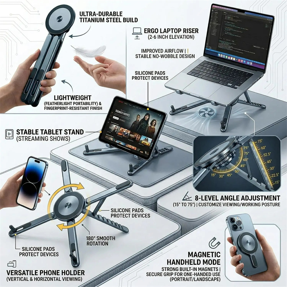 알루미늄 합금 노트북 스탠드 접이식 자기식 책상 휴대폰 - Laptop Stand Dock Aluminum 리뷰 및 가격