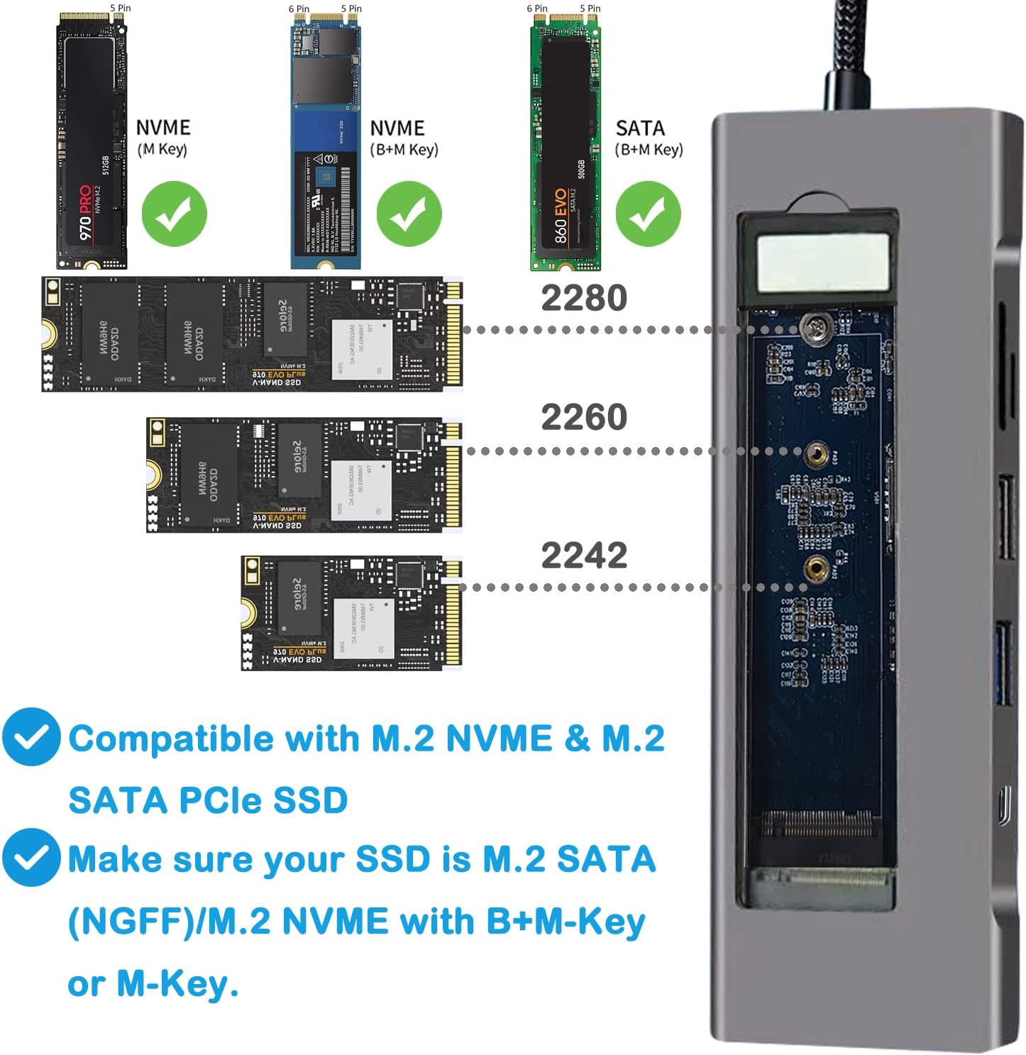 8-in-1 USB C 허브(M.2 NVMe/SATA  - Usb C Hub With M.2 Nvme Slot 리뷰 및 가격