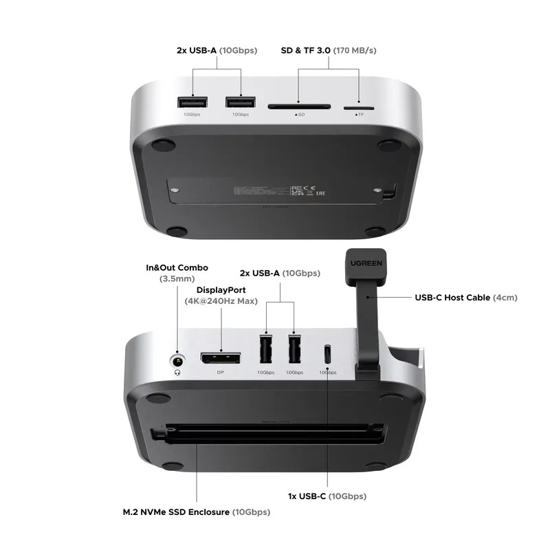 인기 상품: UGREEN 미니 도킹 스테이션, USB  - Usb C Hub With M.2 Nvme Slot 리뷰 및 가격