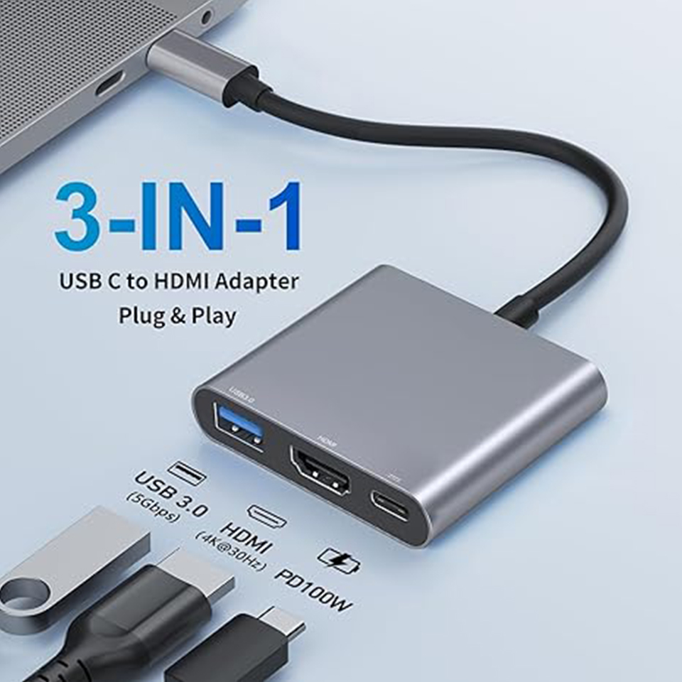 3-In-1 Type-C USB 허브 남성-여성 HDM - Usb C Dock Dual Hdmi 4K 리뷰 및 가격