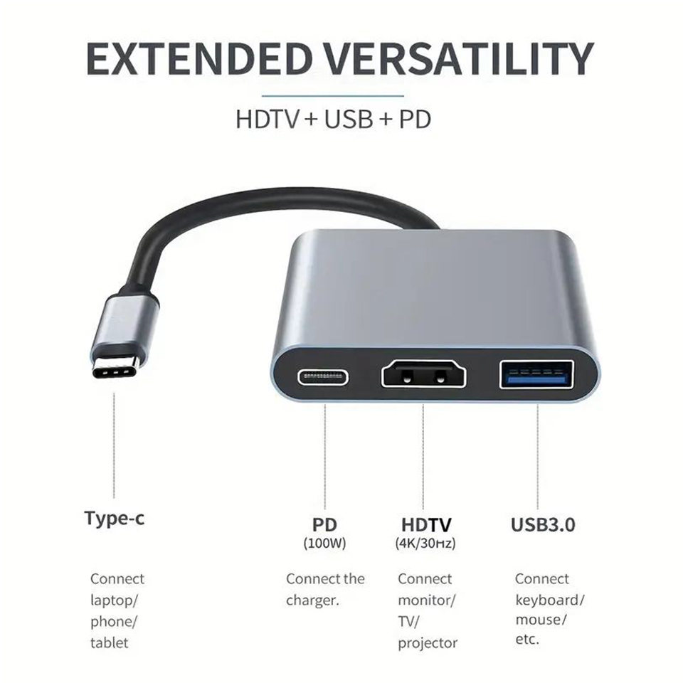 3-In-1 Type-C USB 허브 남성-여성 HDM - Usb C Dock Dual Hdmi 4K 리뷰 및 가격