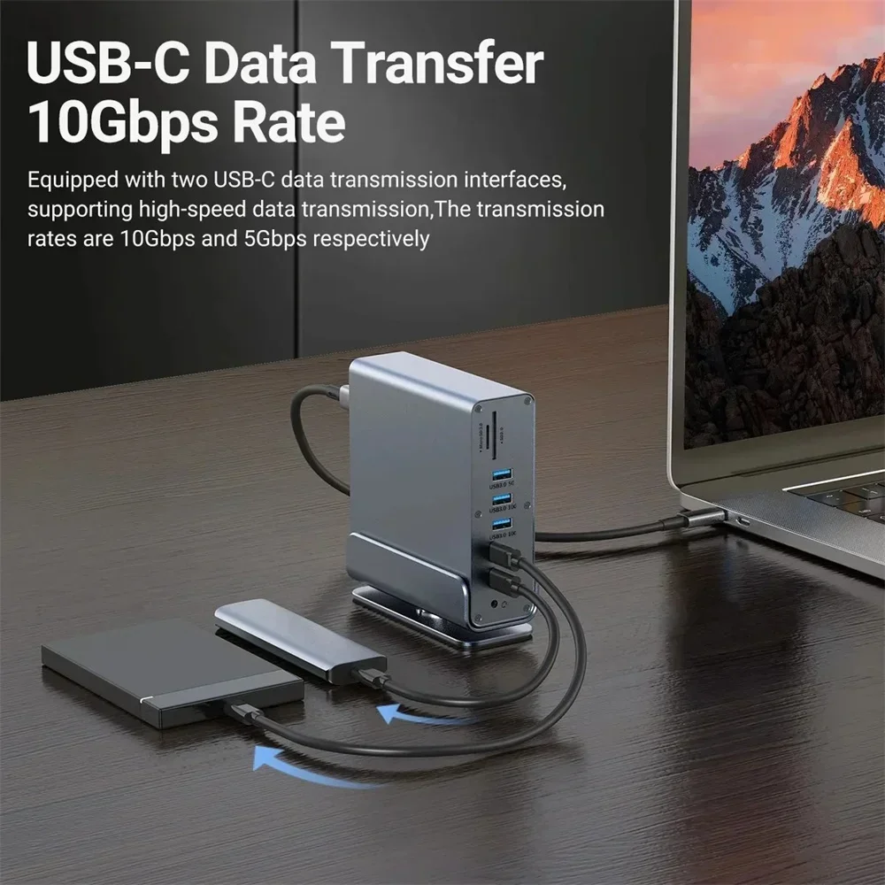 15 in 1 USB C 도킹 스테이션 4K HD 수직 - Usb C Hub Sd Card Reader 4K Hdmi 리뷰 및 가격