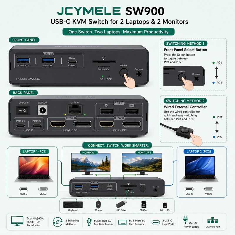 14-in-1 USB-C KVM 도킹 스테이션 듀얼 노 - Docking Station Dual Monitor Dp Hdmi 리뷰 및 가격